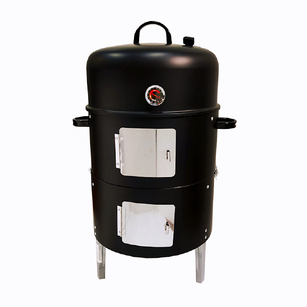 15'' steam smoker charcoal cylinder barbecue bbq grill