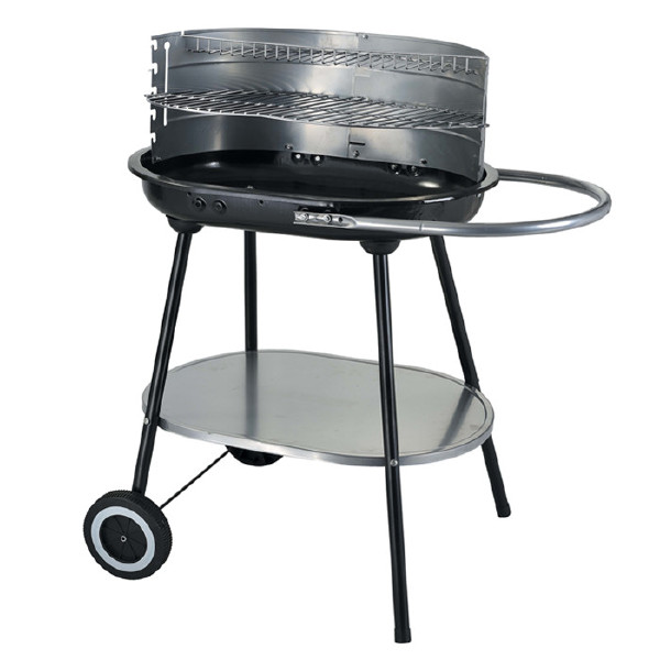 Outdoor Cooking Hot Product Simple Trolley Oval Shape Charcoal Bbq Grill
